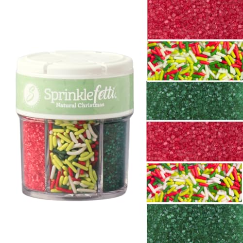 Sprinkles 6 Cell Edible Sprinkle Mix Jimmies Perfect for Cake Decorations Baking Ice Cream Cookies Cupcake Topper (Christmas)