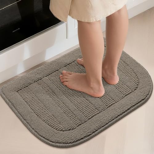 30x18 Inch Kitchen Rugs Non Slip Washable Kitchen Sink Rug (1'6" x 2'6" (Semicircular) / Taupe)