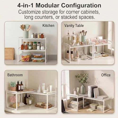 Stackable Kitchen Cabinet Organizer Shelves Pantry Rack Set of 2 (2 Count)