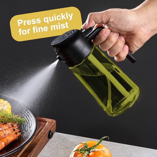 16oz 470ml Olive Oil Dispenser for Kitchen with Stickers (Light-Proof /w Stickers / Black&Green)