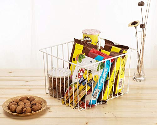 Fridge Freezer Baskets (White-2pack / 11''L X 10''W X 7''H)