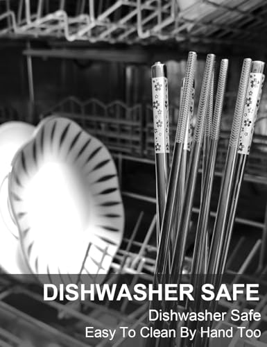 5 Pairs Metal Chopsticks Reusable 18