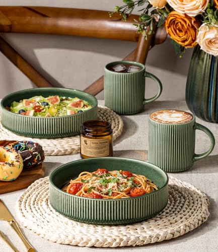 7.5 Inch Pasta Bowls Set of 6 (Set of 6 / Dark Green)