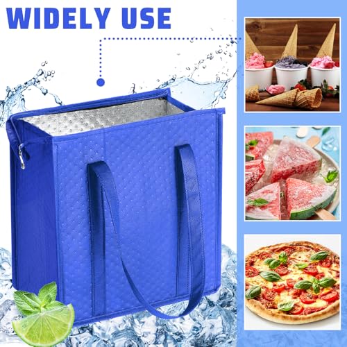 4 Pcs Insulated Grocery Bags Reusable (Royal Blue, Black)