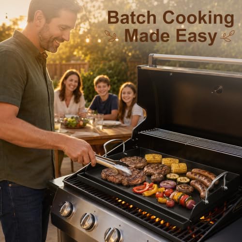 17" x 13" Nonstick Coated Cast Iron Grill Griddle (17" x 2.6" x 13")