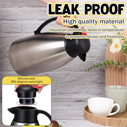 2 Pcs 102 oz Stainless Steel Thermal Coffee Carafe (Silver / 102 oz)