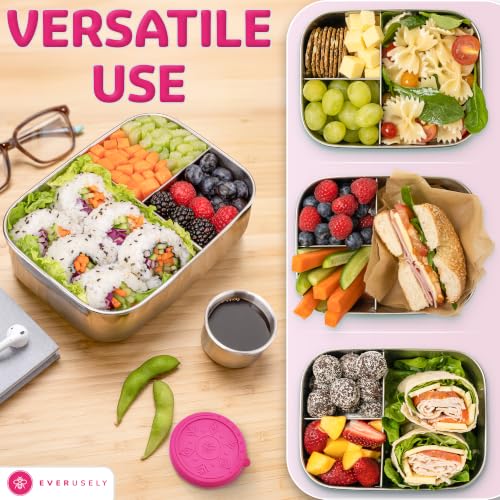 Stainless Steel Bento Box + Condiment Container (Dragonfruit / 37oz / 1100ml)