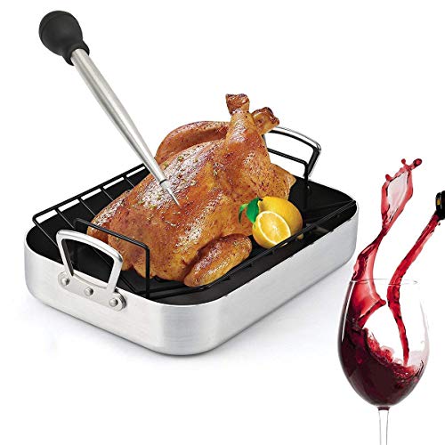 304 Stainless Steel Turkey Baster Syringe Injector Needle With Cleaning Brush
