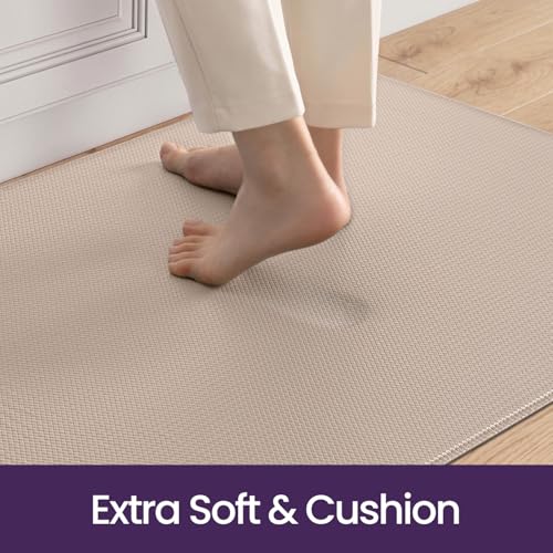 Kitchen Floor Mats Cushioned Anti Fatigue (2-beige / 86"l X 23"w X 0.4"th)