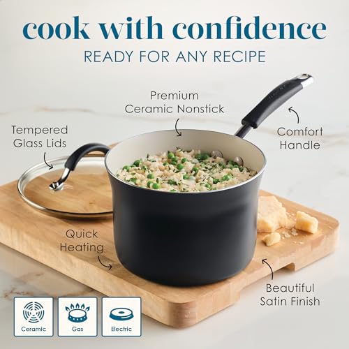 Cucina Ceramic Nonstick Pots and Pans Set (Peppercorn / 13 Piece Ceramic)
