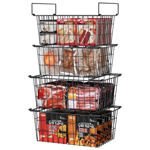 Freezer Organizer Bins Baskets for Chest Deep Freezer 4Pcs (extra large)