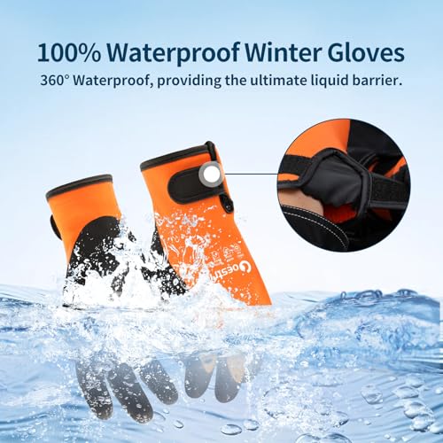 100% Waterproof Winter Work Gloves for Men Women