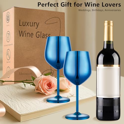 Unbreakable Stainless Steel Wine Glasses Set of 2 (2 Count)