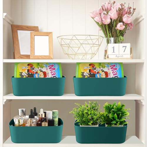 Green Plastic Storage Bins (Green / 8 x 5.7 x 3 Inch)