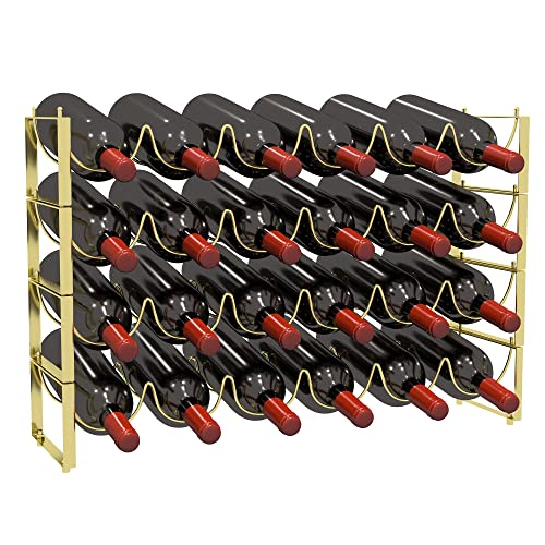 4 Tier Wine Rack (Gold / 24-Bottle)