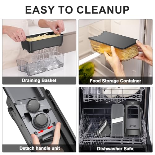 Mandoline Slicer for Kitchen (S4 Black)