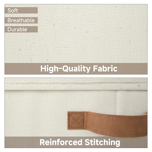 Fabric Storage Bins with Lids (Ivory / Jumbo)