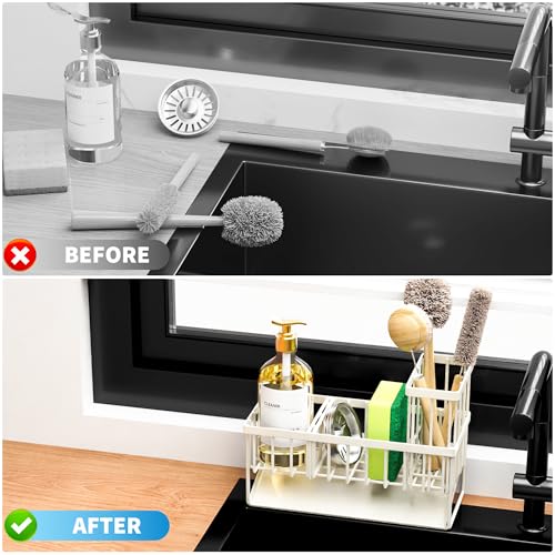Off White Sponge Holder for Kitchen Sink