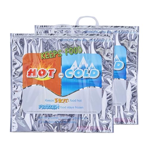 Hot & Cold Insulated Bags for Food Delivery & Grocery Shopping (X Large (Grocery Size) / 2 Pack)