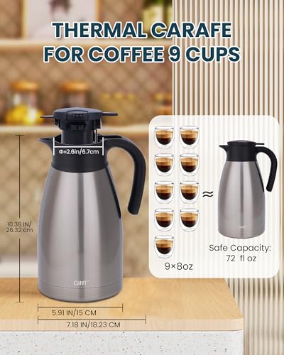 74Oz Thermal Coffee Carafe (Silver / 74.4 Ounces)