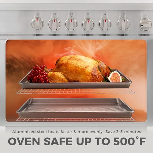Naturally Non Toxic Baking Sheet Pan Set of 3 (Silver (Aluminized Steel))