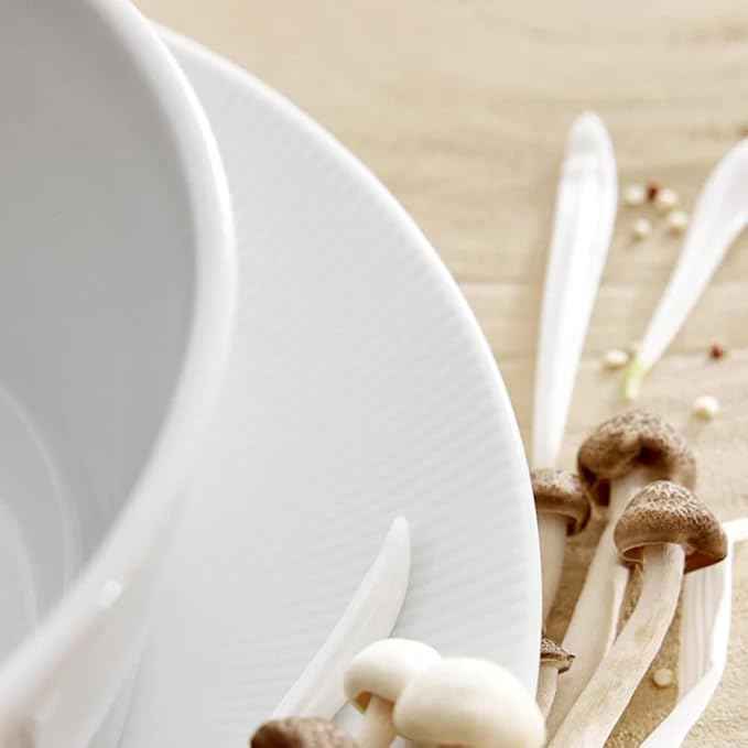 Pillivuyt Coupe Salad Plate 8.5" Set of 4 Eventail Collection White Porcelain Dessert Serveware France