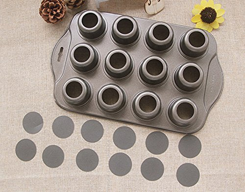 12 Cavity Mini Cheesecake Pan with 24 Pieces Removable Bottom