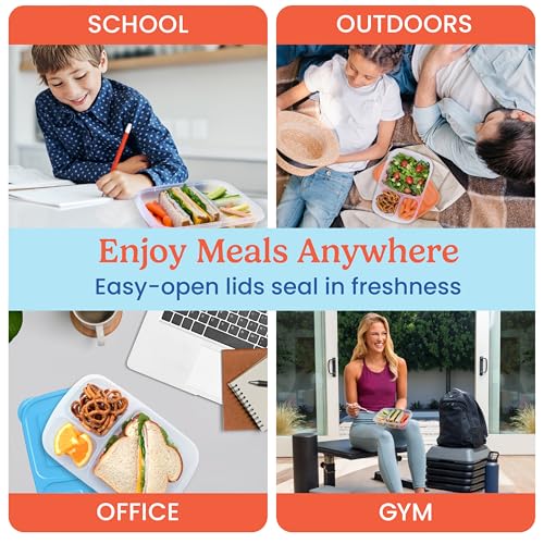 Easyboxes Original Stackable Lunch Boxes (Classic (4-Pack))