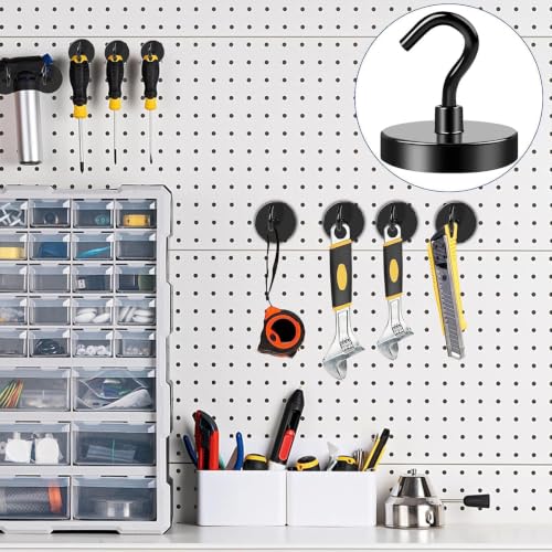 Magnetic Hooks Magnet Hook for Cruise Cabins 130LBS (Black / 1.26in)