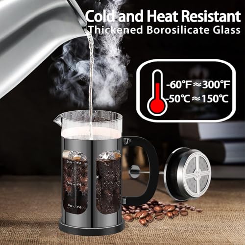 French Press Coffee Maker (Bright Black / 34 oz)