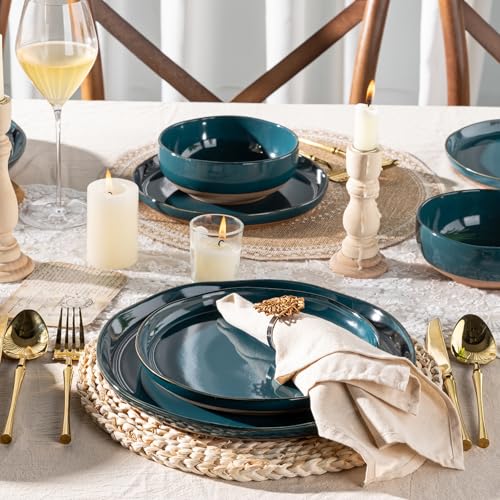 Dinnerware Sets for 4 (Deep Green / Service For 4(12Pcs))