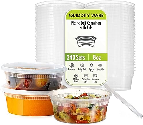 Deli Containers with Lids Leakproof (8oz 240 Sets)