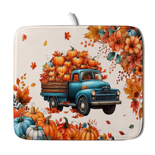 Truck Absorbent Dish Drying Mat (Fall Truck 605 / 18" x 16")