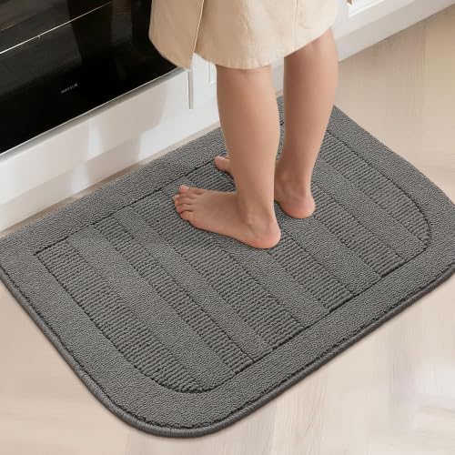 24x36 Inch Kitchen Rugs Non Slip Washable Kitchen Sink Rug (2' x 3' (Semicircular) / Grey)
