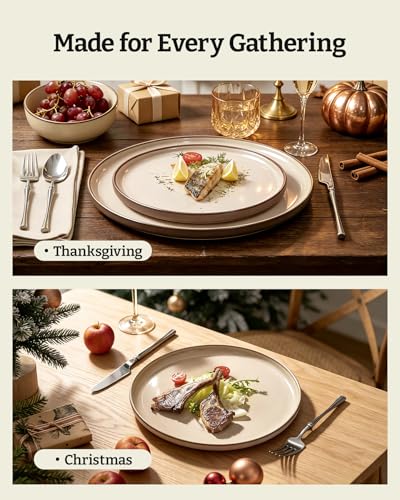 Milkyway 12 Piece Stoneware Dinnerware Set (Light khaki / Service for 4 (Standard Dinner Set))