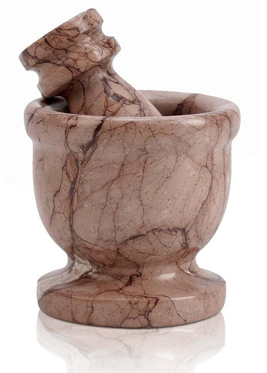 Marble Mortar and Pestle Set 2.5" Small Spice & Herb Grinder (Marinara / 2.5" Inches)