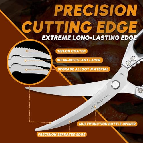 Kitchen Scissors all Purpose (Black & Silver)