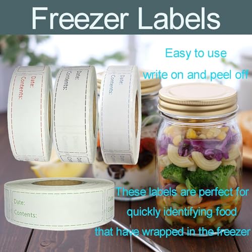 Freezer Labels 4 Rolls 2000pcs (4 Rolls 2000pcs / Blue- 4 Rolls 2000pcs)