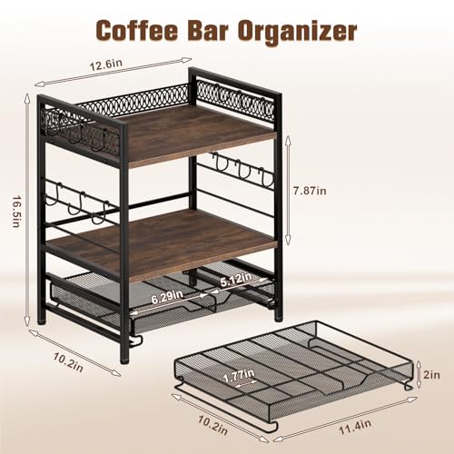 Coffee Bar Station Organizer (Brown (4 Tier))