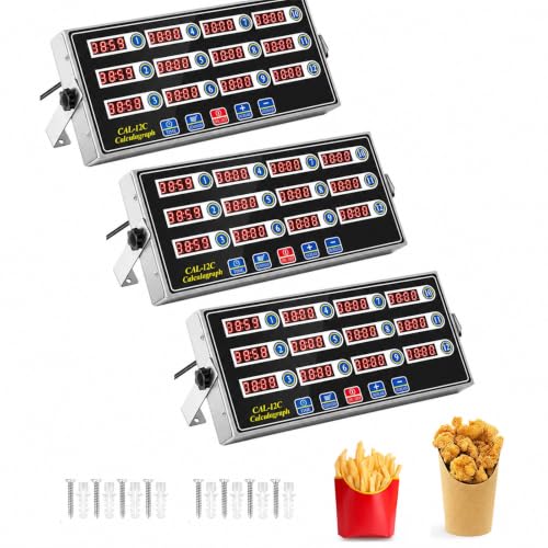 3 Pack 12 Channel Kitchen Timers for Cooking (12 Channel)