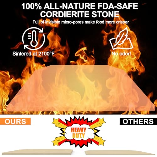 7.7" Thick Cordierite Pizza Stone Baking Board for Ooni Karu 16 Pizza Oven (16.8"L x 24.4"W x 0.6"Th)