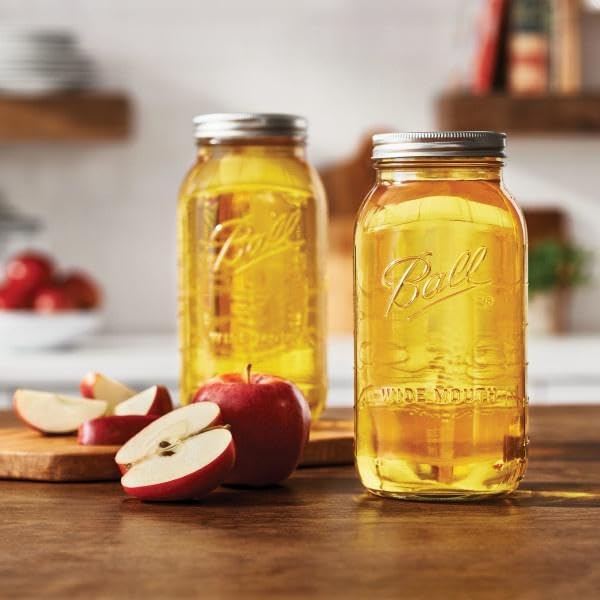 Wide Mouth Glass Mason Jars with Lids and Bands (Half Gallon / 64 Ounce (Pack of 2))