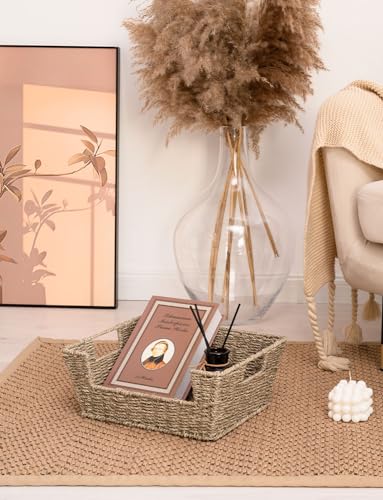 Pantry Baskets for Organizing (Natural(Seagrass) / 13 ½"L x 10 ¾"W x 5"H)