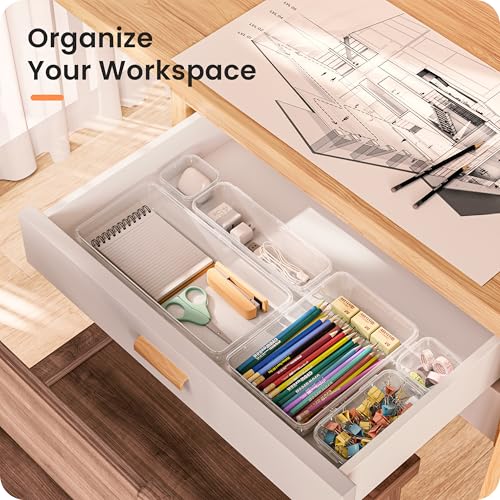 Military Grade】 Drawer Organizer for Vanity Bathroom Makeup Desk (28 Count)