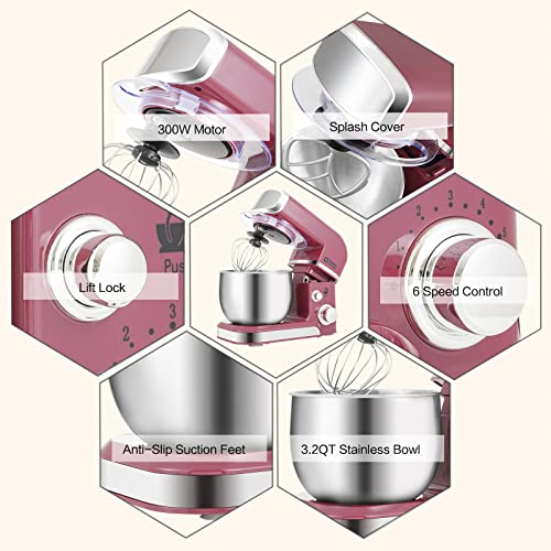 Stand Mixer 3.2Qt Small Electric Food Mixer