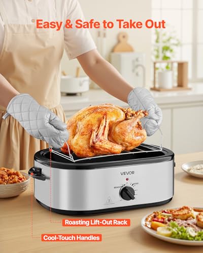 Roaster Oven 22QT Electric Roasting Pan (Silver / 22QT)