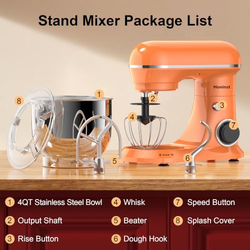 4QT Electric Stand Mixer (Orange)