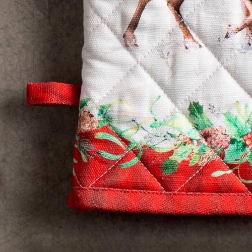 100% Cotton Oven Mitt & Pot Holder Set (114 - Christmas Tradition / 7.5" x 13" & 8" x 8" (Oven Mitt & Pot Holder))