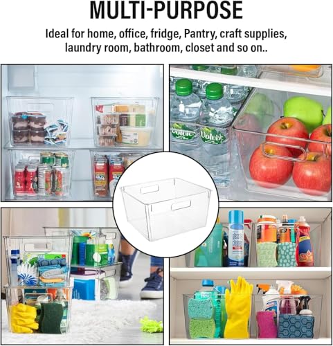Extra Large Clear Plastic Storage Bins (12.6 X 12.6 X 7)
