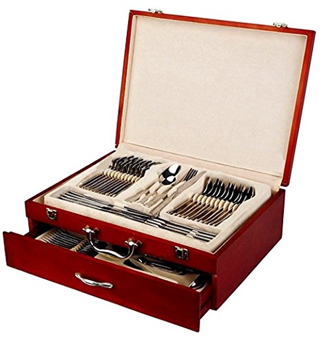 Venezia Collection Gold Flatware Serving Set for 12 ("Miami")